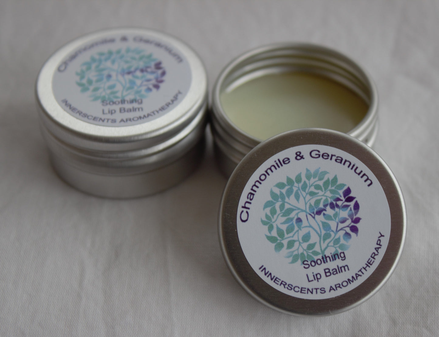 Lip Balm Soothing Chamomile and Geranium Luxury Aromatherapy - Innerscents Aromatherapy